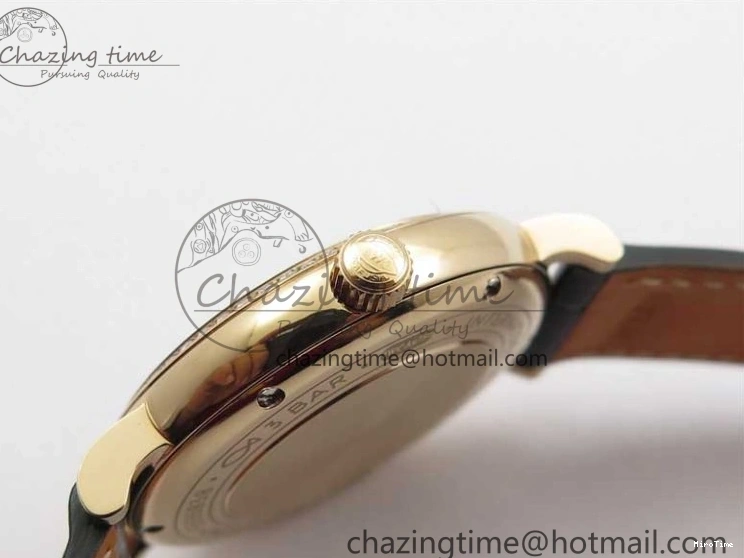 MIROTIME 1228 Durable Portofino 37mm RG V7F 1:1 Best Edition Gray Dial Diamonds Bezel on Black Leather Strap A 7089